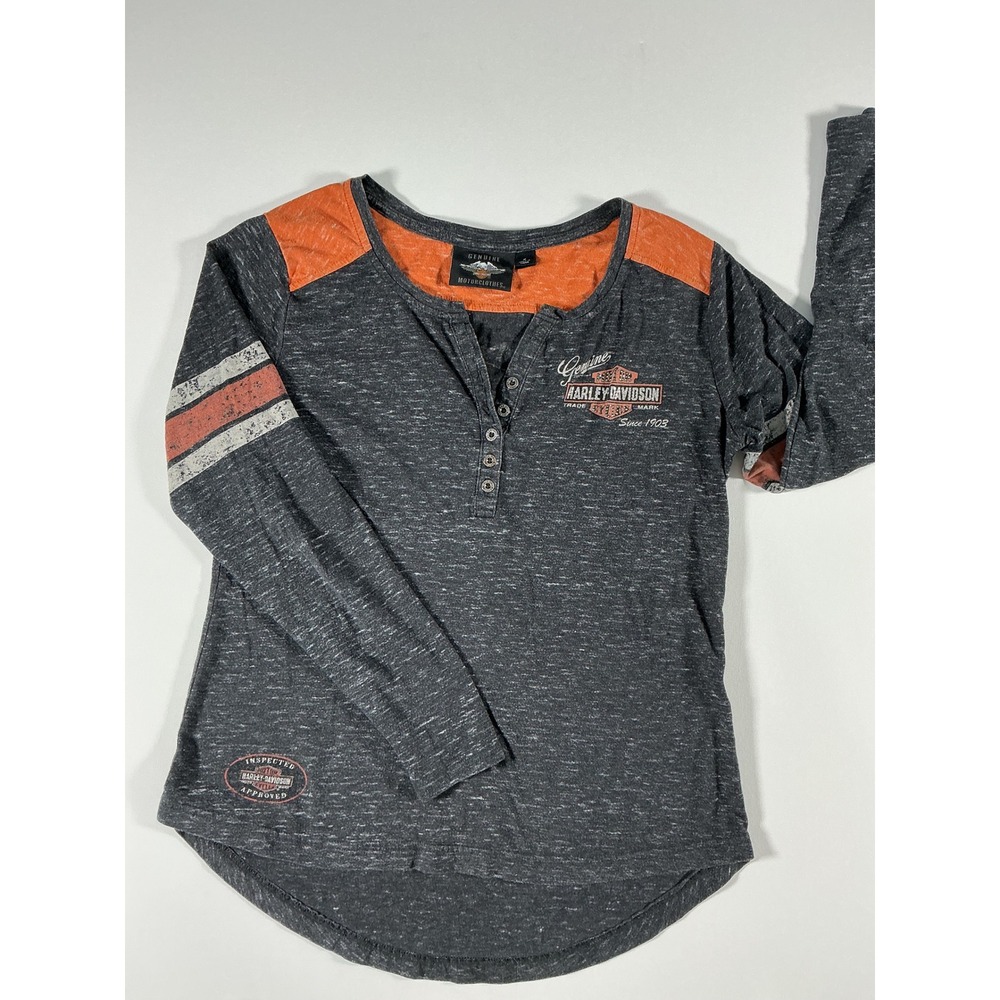 Harley Davidson Genuine Oil Can Women's Henley Top Size M